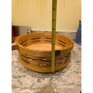 Peterboro Lazy Susan Leather Carry Handles Basket